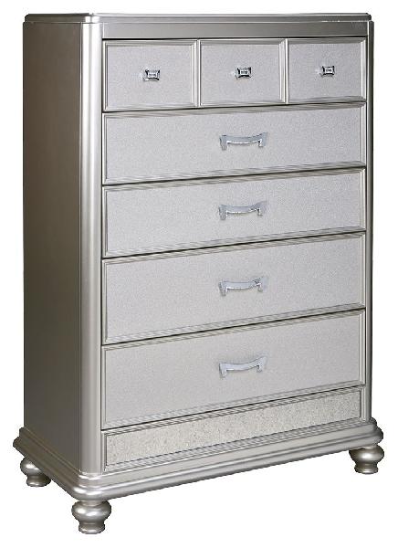 Image of Coralayne - Silver - Five Drawer Chest