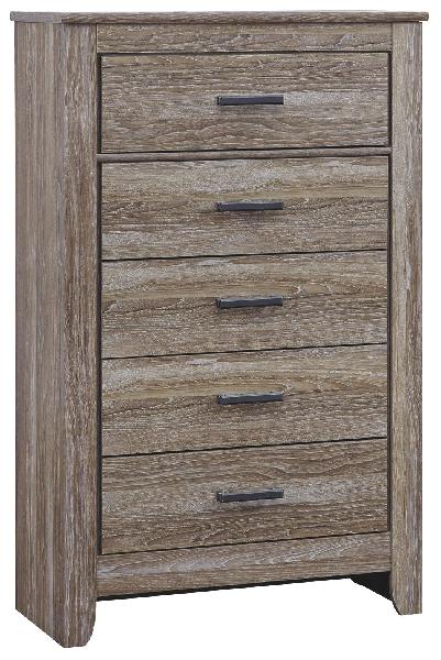 Image of Zelen - Warm Gray - Five Drawer Chest
