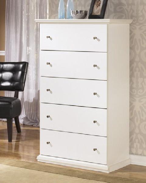 Image of Bostwick - White - Five Drawer Chest