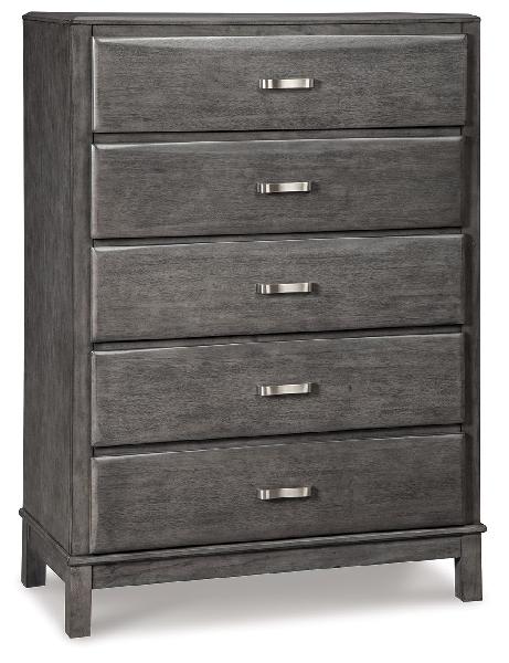 Image of Caitbrook - Gray - Five Drawer Chest