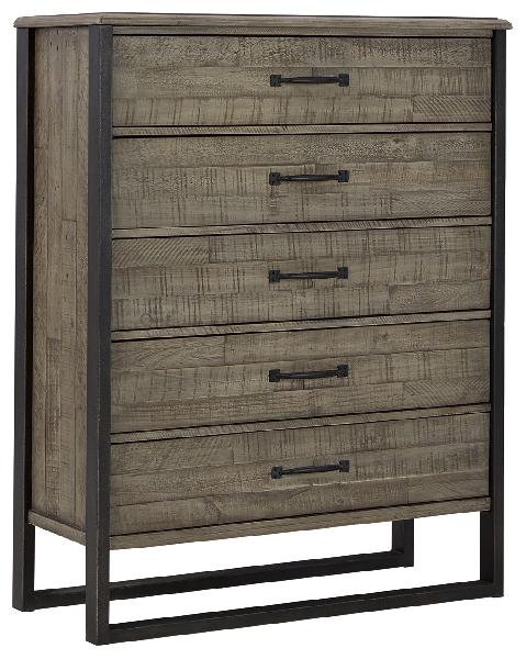 Image of Brennagan - Gray - Five Drawer Chest