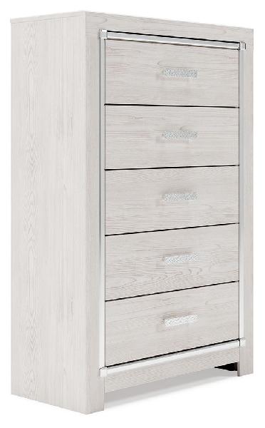 Image of Altyra - White - Five Drawer Chest