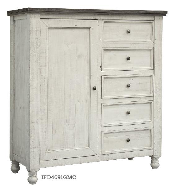 Image of Stone - Chest With 5 Drawer / 1 Door - Beige