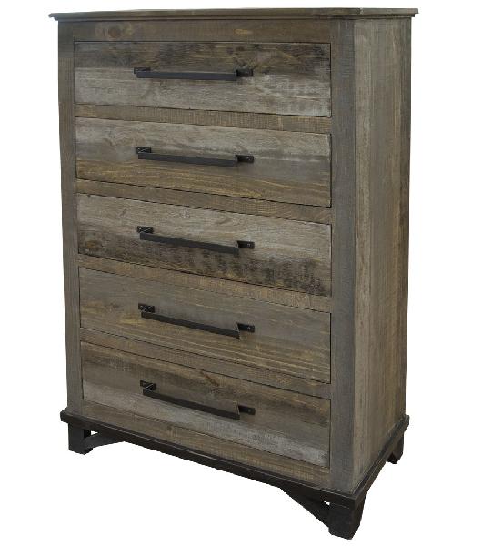 Image of Loft Brown - 5 Drawer Chest - Light Brown