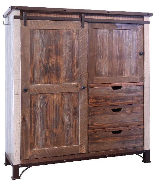 Image of Antique Multicolor - Сhest With 3 Drawers - Light Brown