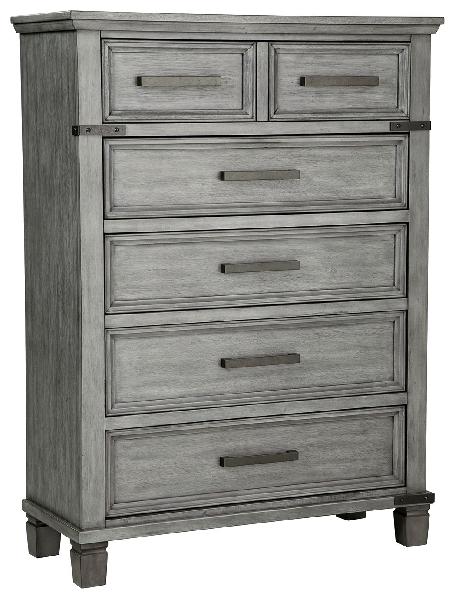 Image of Russelyn - Gray - Five Drawer Chest