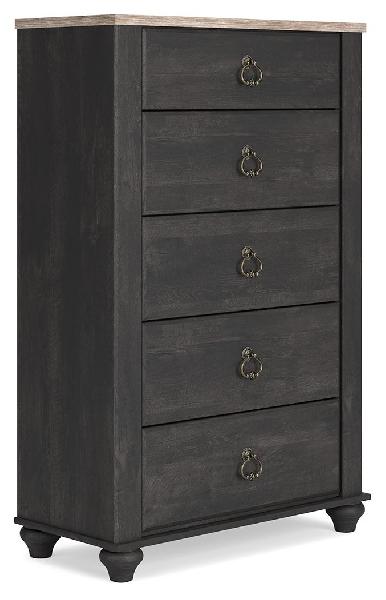 Image of Nanforth - Two-tone - Five Drawer Chest