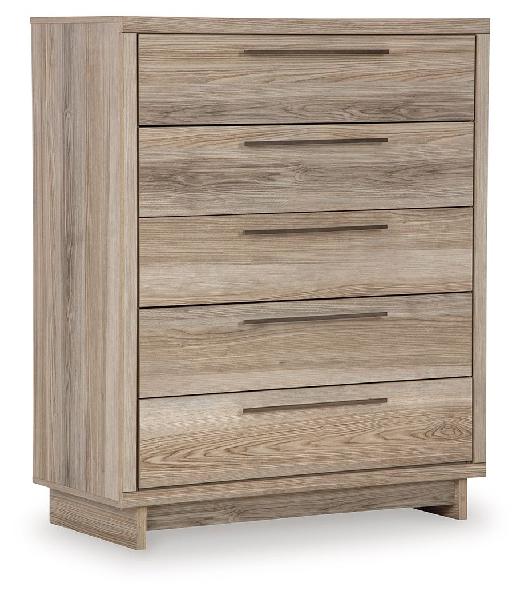 Image of Hasbrick - Tan - Five Drawer Wide Chest