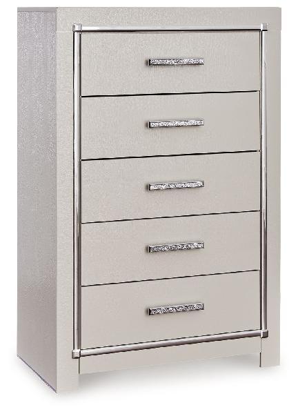 Image of Zyniden - Silver - Five Drawer Chest