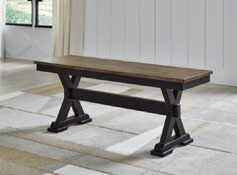 Image of Wildenauer - Brown / Black - Large Dining Room Bench