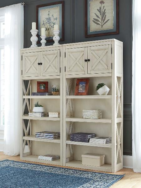 Image of Bolanburg - White / Brown / Beige - 2 Pc. - 2 Large Bookcases