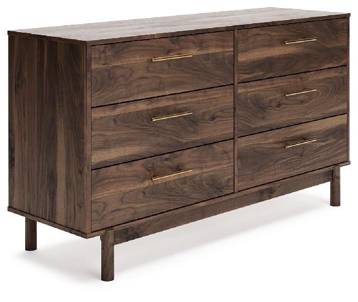Image of Calverson - Mocha - Six Drawer Dresser - Medium