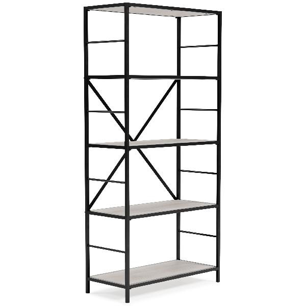 Image of Bayflynn - White / Black - Bookcase - 5 Fixed Shelves