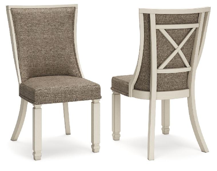 Image of Bolanburg - Dining UPH Side Chair (Set of 2) - Lattice Back - Brown / Beige