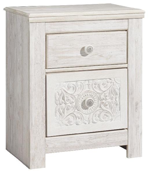 Image of Paxberry - Two Drawer Night Stand - Whitewash