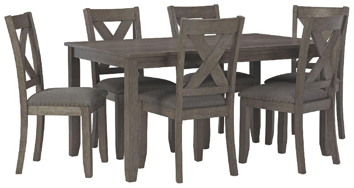 Image of Caitbrook - RECT DRM Table Set (Set of 7) - Gray