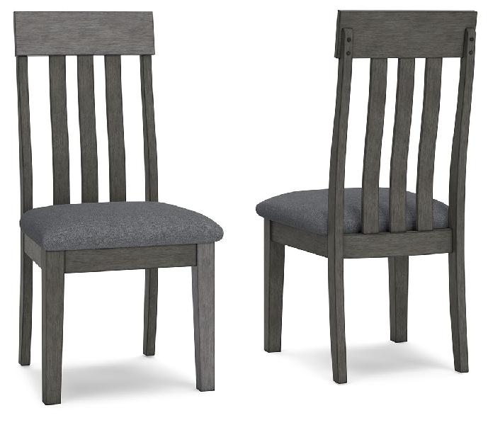 Image of Hallanden - Dining UPH Side Chair (Set of 2) - Black / Gray