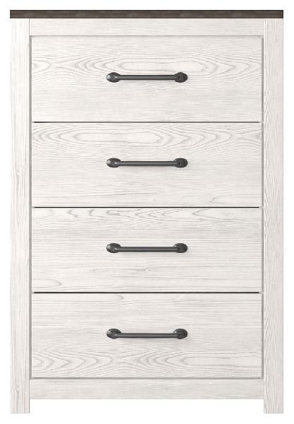 Image of Gerridan - Four Drawer Chest - White / Gray