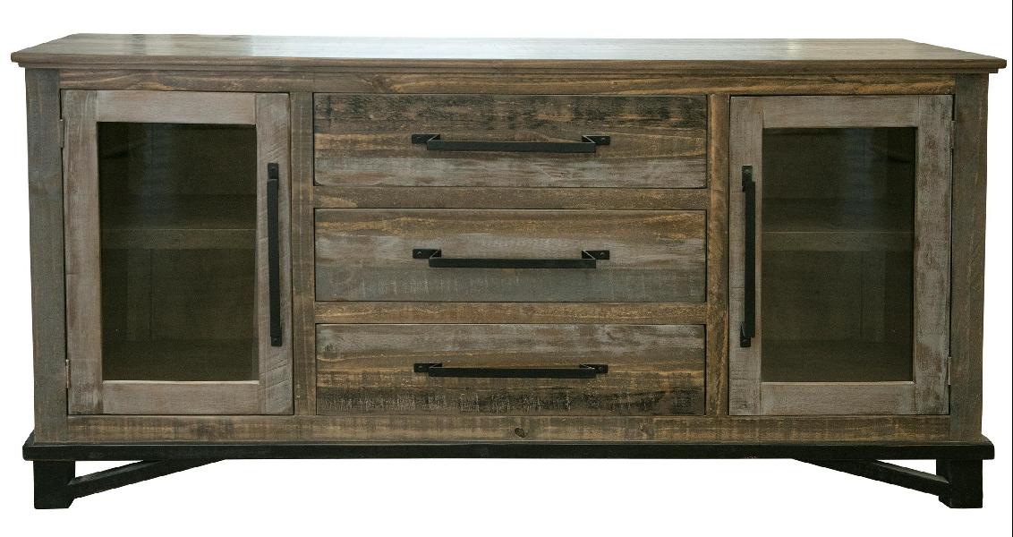 Image of Loft - Buffet With 3 Drawer / 2 Doors - Two Tone Gray / Brown