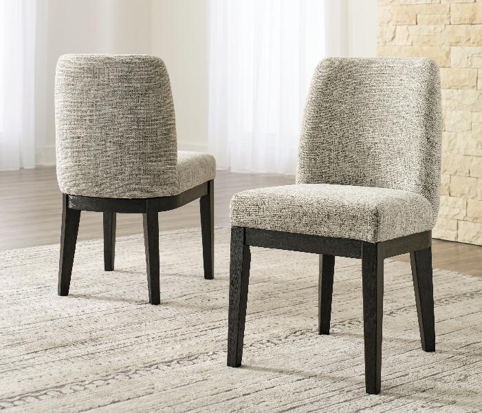 Image of Burkhaus - Dining UPH Side Chair (Set of 2) - Beige / Dark Brown