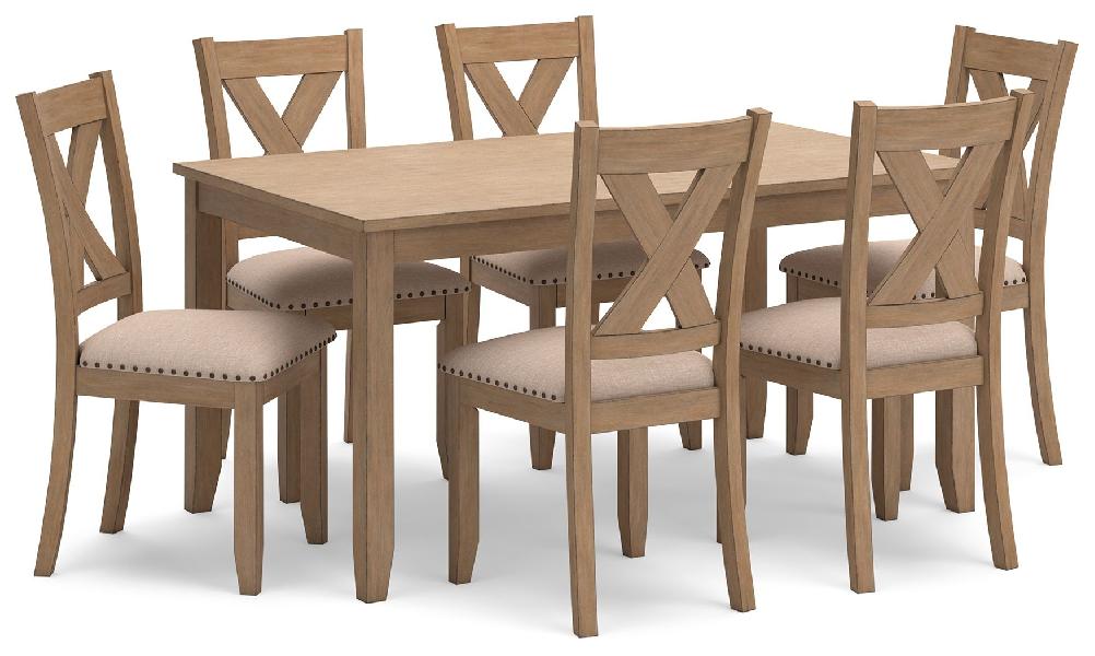 Image of Sanbriar - RECT DRM Table Set (Set of 7) - Light Brown