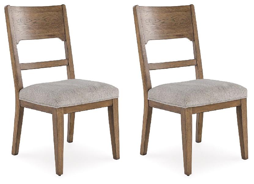Image of Cabalynn - Dining Uph Side Chair (Set of 2) - Oatmeal / Light Brown