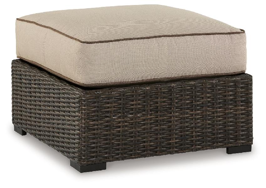 Image of Coastline Bay - Ottoman With Cushion - Brown