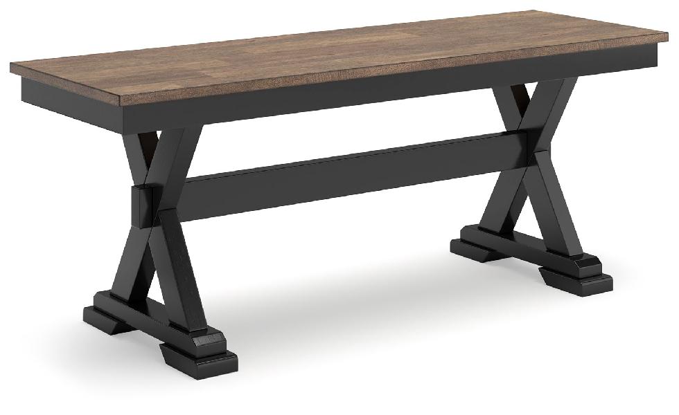 Image of Wildenauer - Large Dining Room Bench - Brown / Black