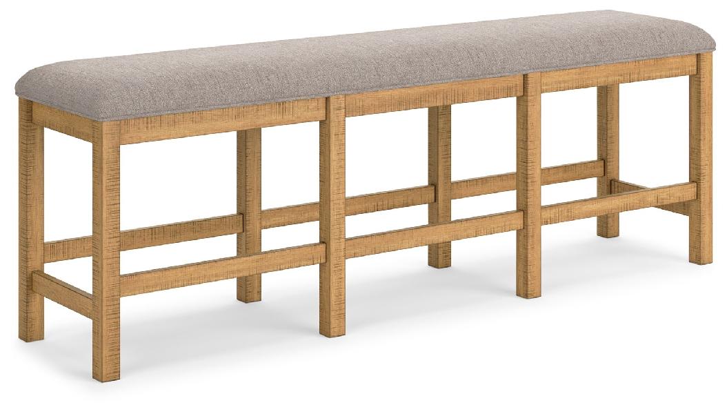 Image of Havonplane - XL Counter Height Upholstered Dining Bench - Brown
