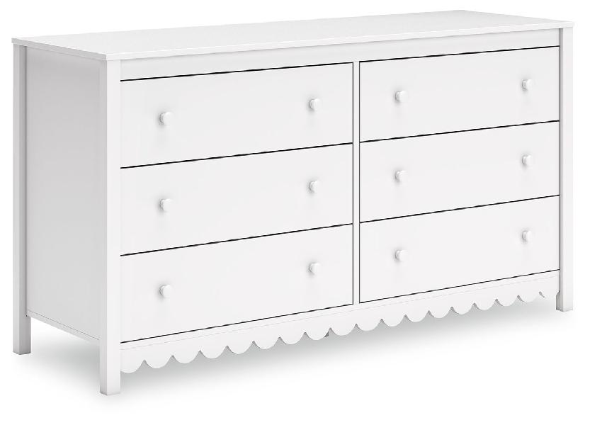 Image of Hallityn - Six Drawer Dresser - White