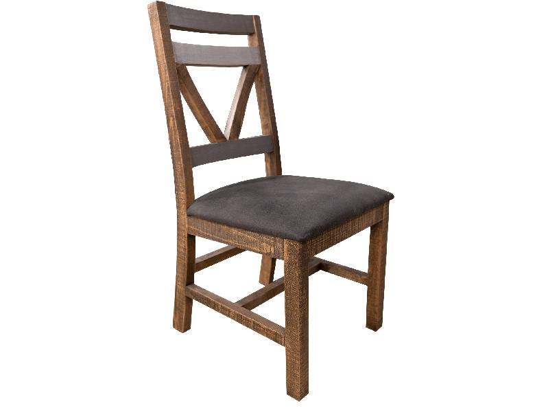 Image of Loft - Upholstered Seat Wooden Chair (Set of 2) - Two Tone Gray / Brown