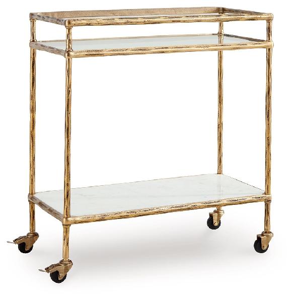 Image of Plattfield - Bar Cart - Antique Gold Finish