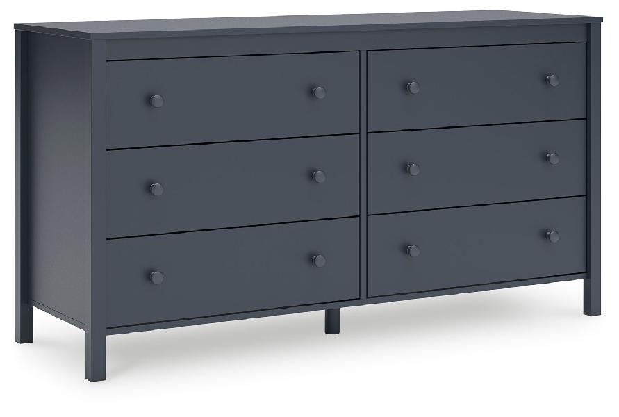 Image of Simmenfort - Six Drawer Dresser - Navy Blue