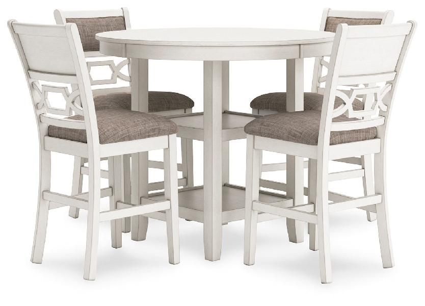 Image of Erinberg - Dining Room Counter Table Set (Set of 5) - Antique White