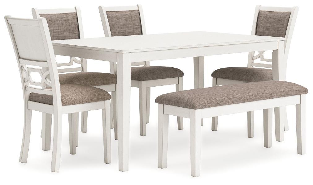 Image of Erinberg - Dining Room Table Set (Set of 6) - Antique White