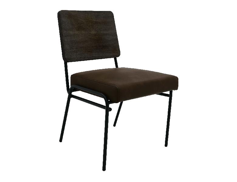 Image of Balam - Upholstered Seat & Metal Base Chair (Set of 2) - Oil Black