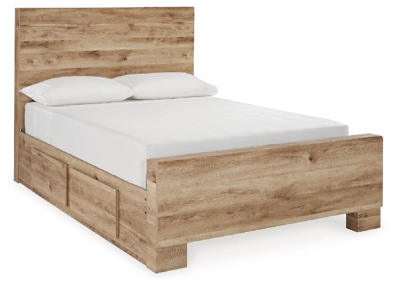 Image of Hyanna - Full Panel Bed With 2 Side Storage - Tan