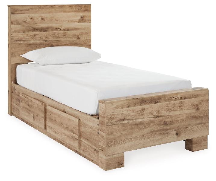 Image of Hyanna - Twin Panel Bed With 2 Side Storage - Tan