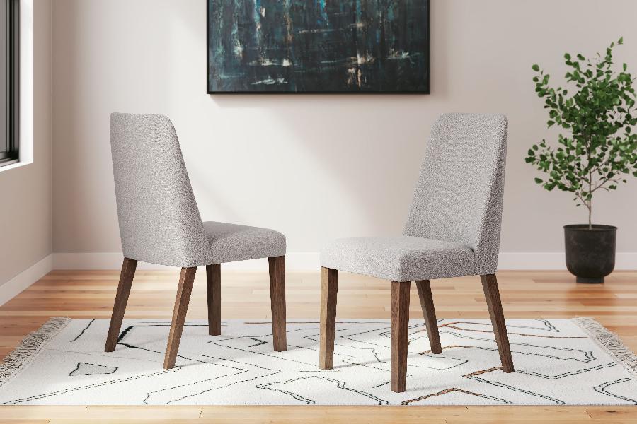Image of Lyncott - Dining Uph Side Chair (Set of 2) - Light Gray / Brown