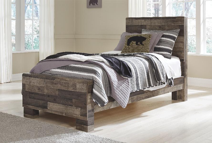 Image of Derekson - Twin Panel Bed - Multi Gray