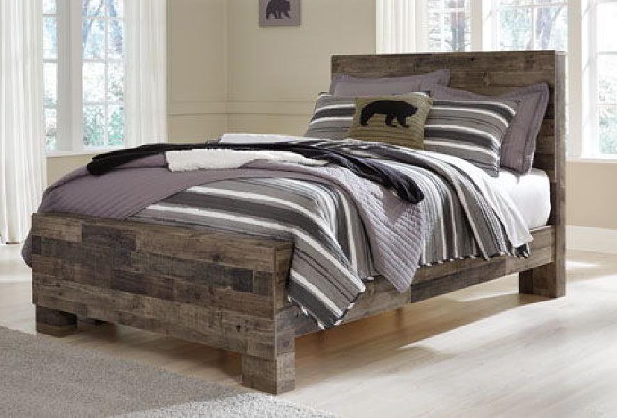 Image of Derekson - Full Panel Bed - Multi Gray