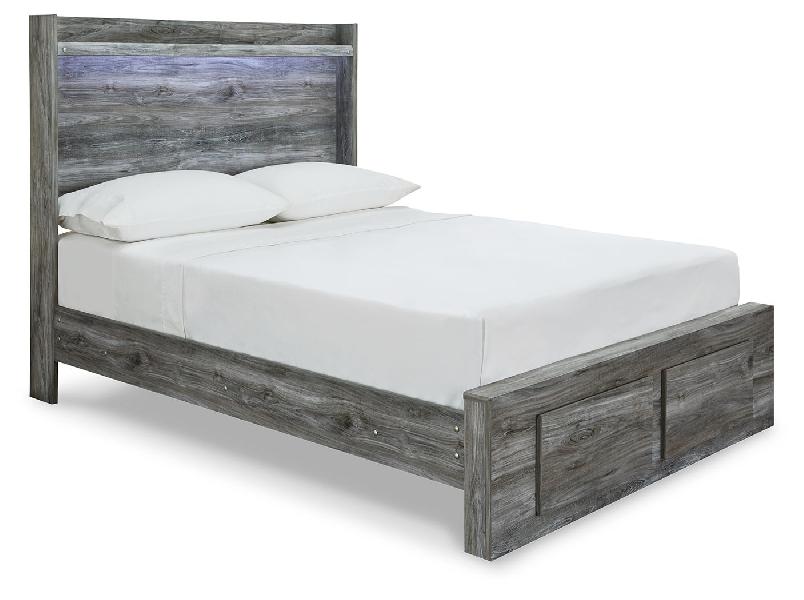 Image of Baystorm - Full Panel Bed With 2 Storage Drawers - Gray