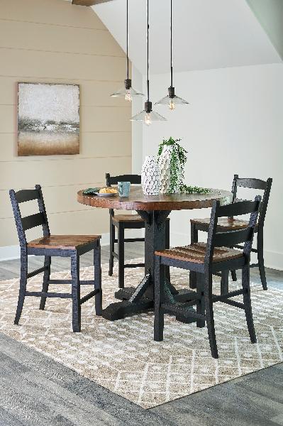 Image of Valebeck - 6 Pc. - Counter Height Dining Table, 4 Barstools - Multi