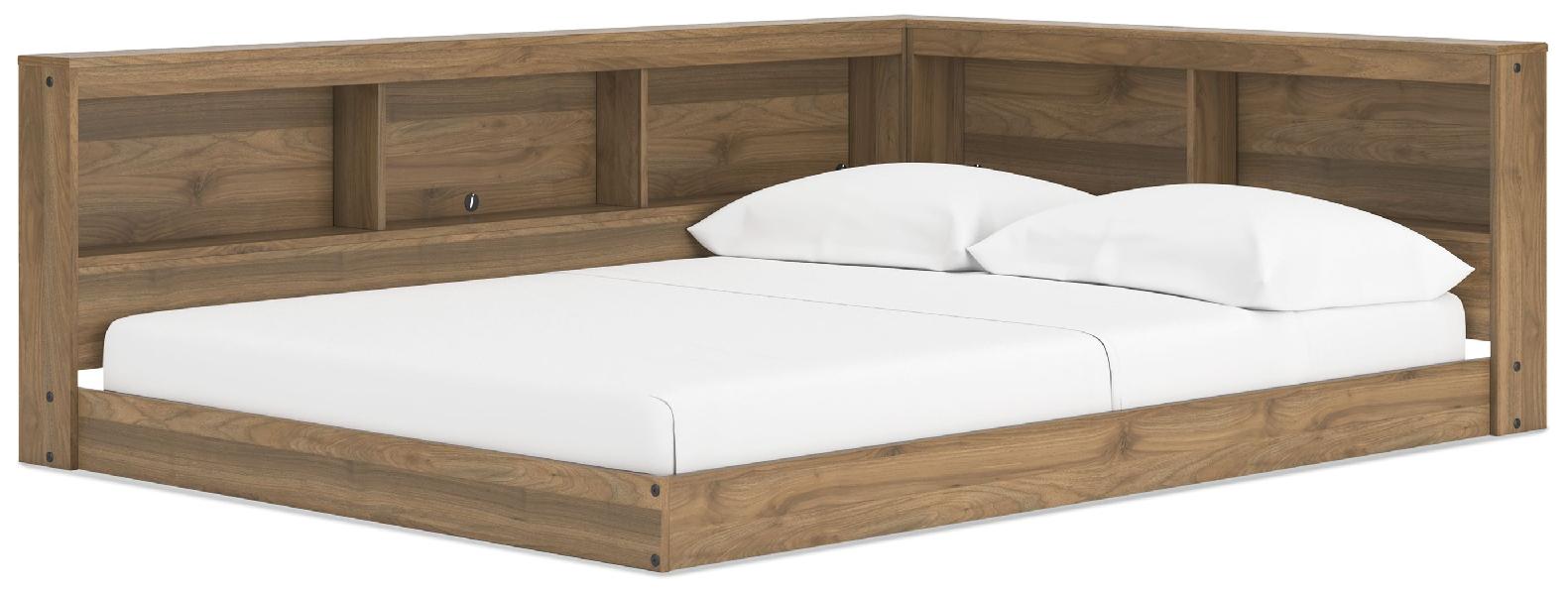 Image of Deanlow - Full Bookcase Storage Bed - Honey