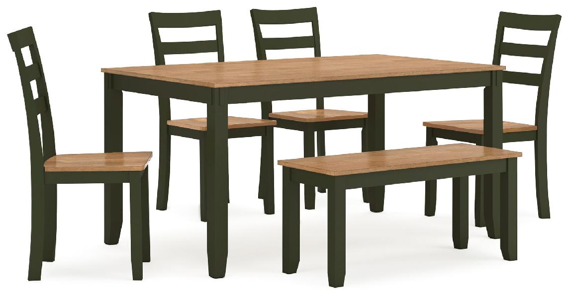 Image of Gesthaven - Dining Room Table Set (Set of 6) - Natural / Green