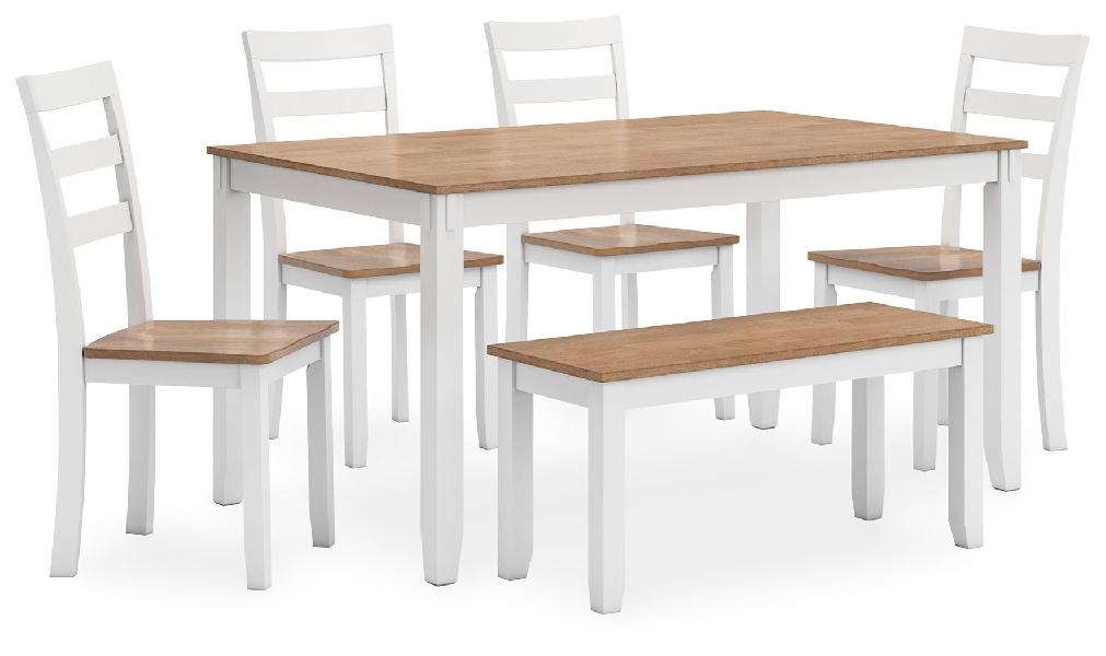 Image of Gesthaven - Dining Room Table Set (Set of 6) - Natural / White