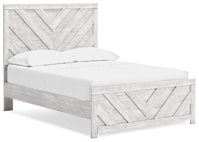 Image of Cayboni - Full Panel Bed - Whitewash