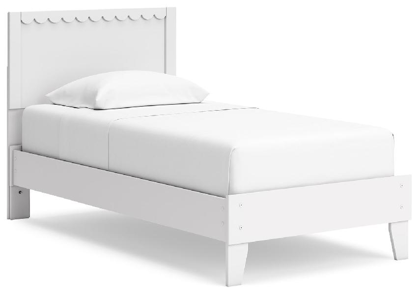 Image of Hallityn - Twin Panel Platform Bed - White