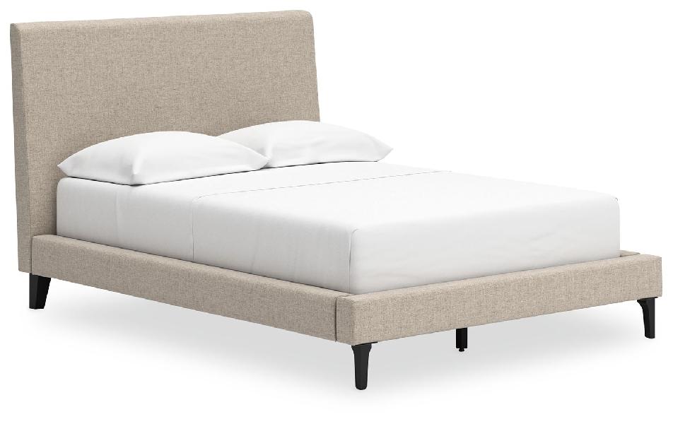 Image of Cielden - Full Upholstered Bed with Roll Slats - Soft Gray