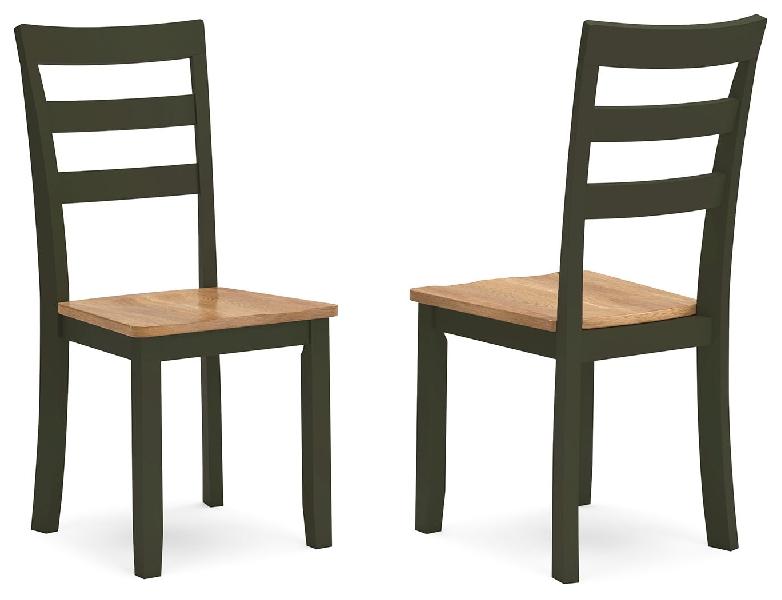 Image of Gesthaven - Dining Room Side Chair (Set of 2) - Natural / Green